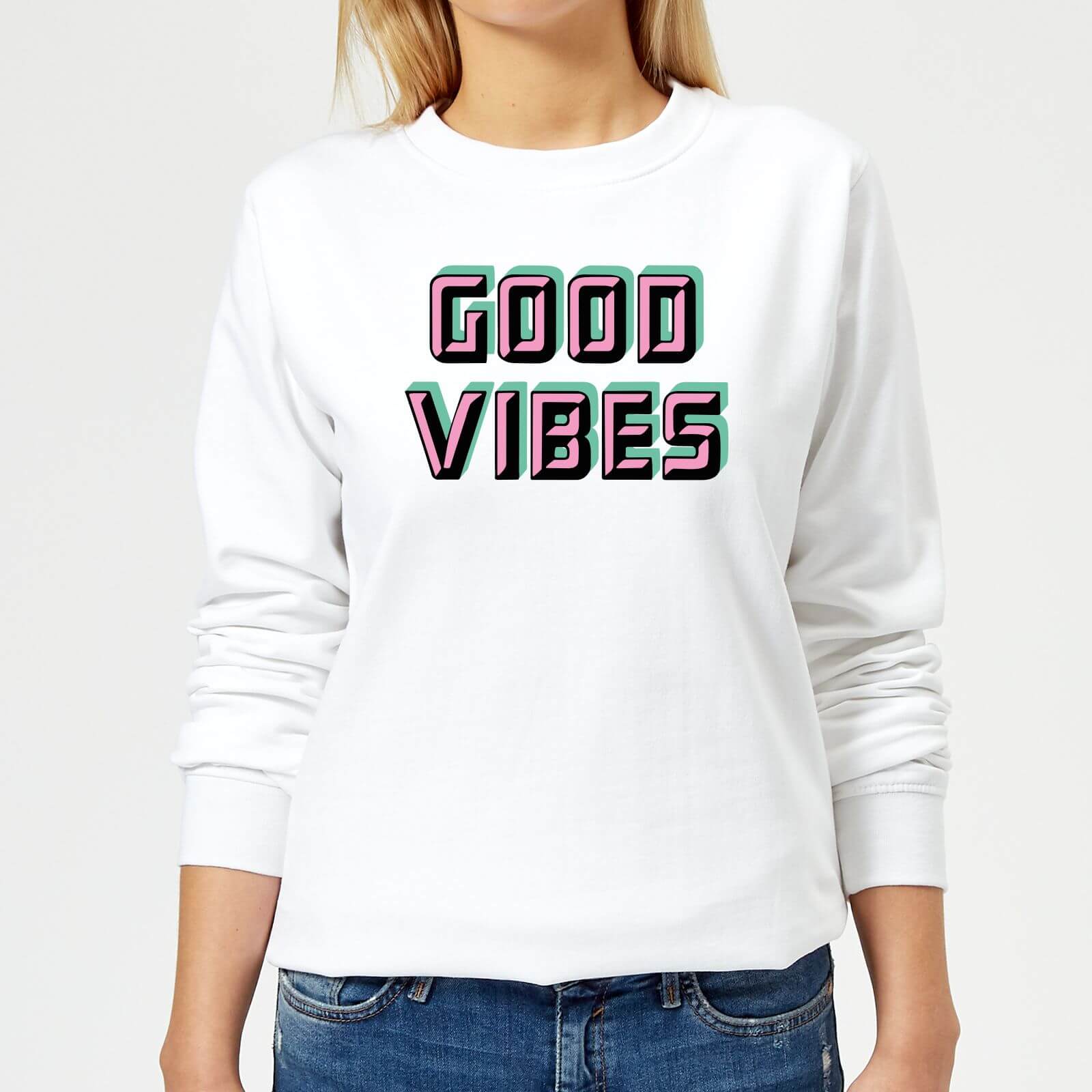 Good Vibes Women's Sweatshirt - White - XS - White