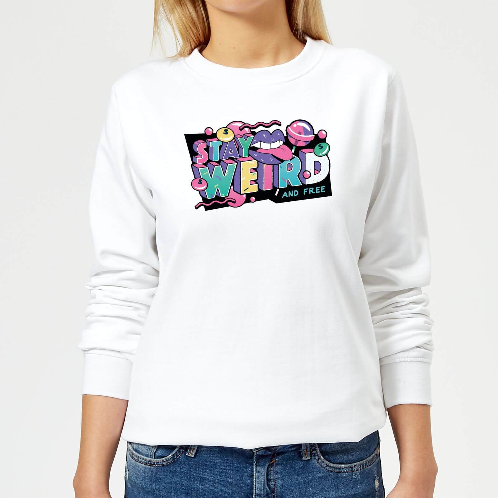 Stay Weird Women's Sweatshirt - White - XS - White