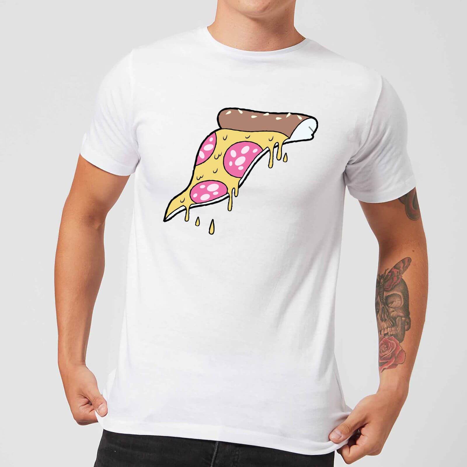 Dripping Pizza Men's T-Shirt - White - S - White