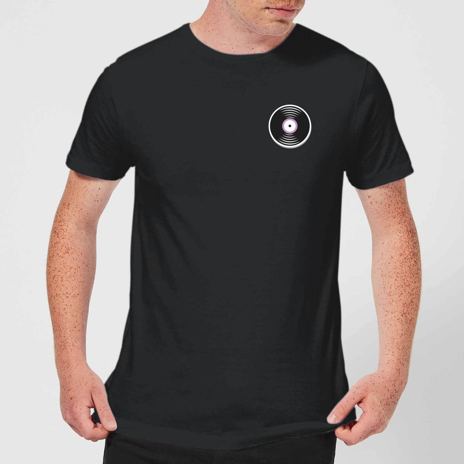 Small Vinyl Record Men's T-Shirt - Black - S - Black