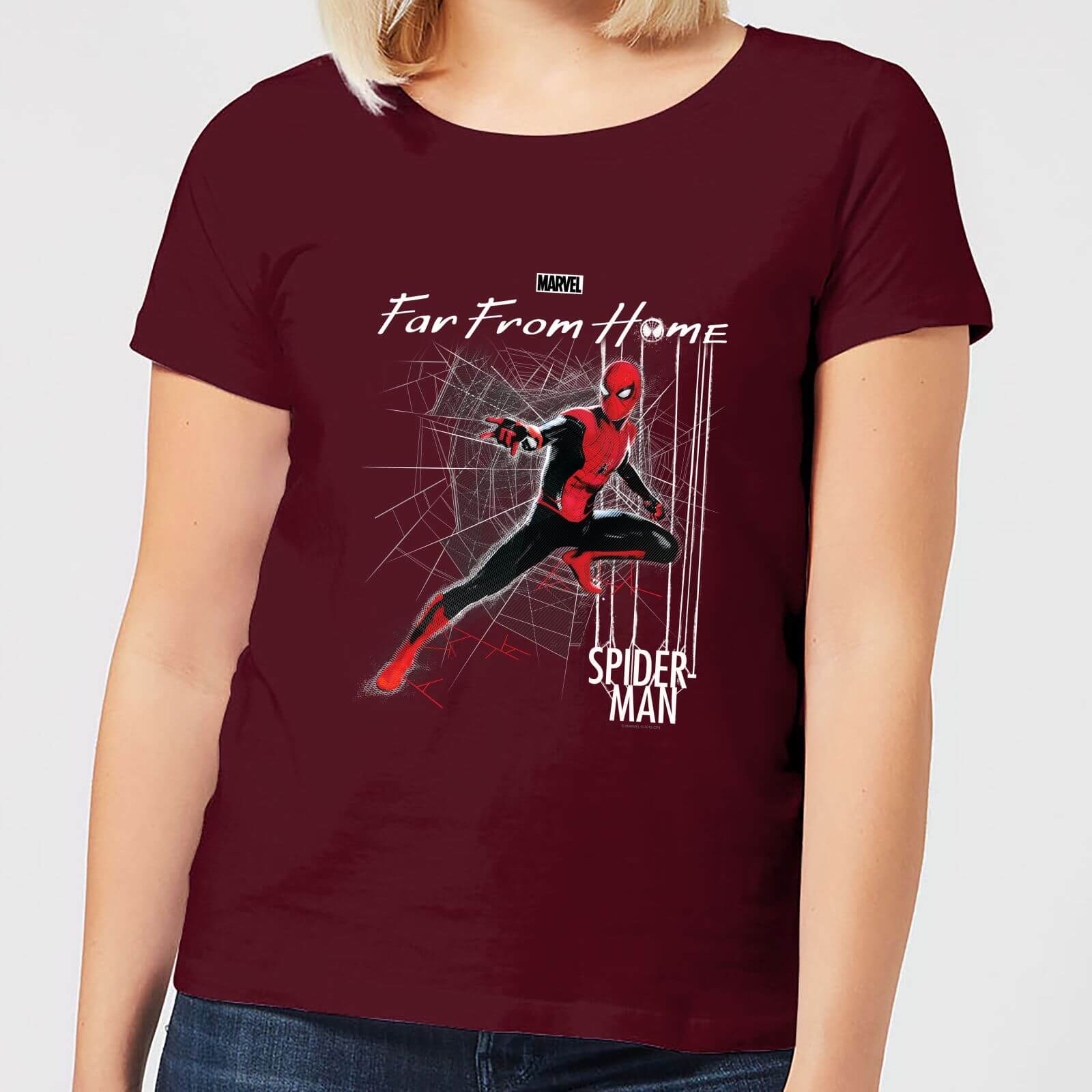 Spider-Man Far From Home Web Tech Women's T-Shirt - Burgundy - S - Burgundy