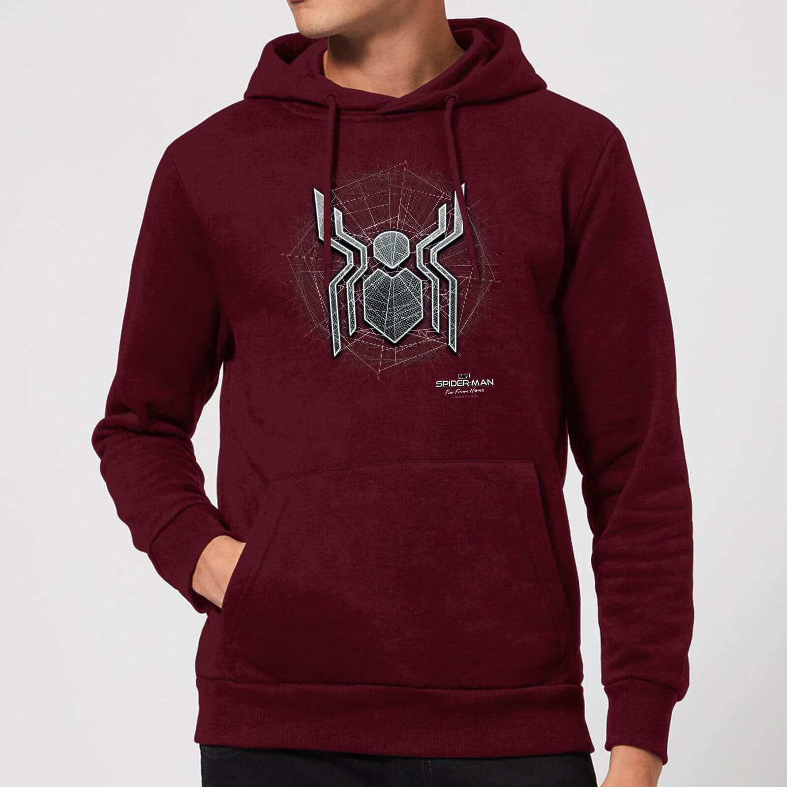 Spider-Man Far From Home Web Icon Hoodie - Burgundy - S - Burgundy