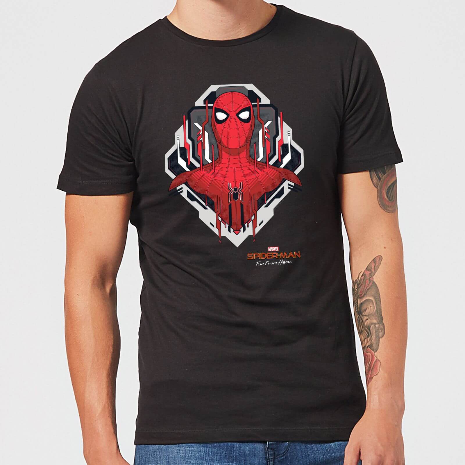 

Spider-Man Far From Home Web Tech Badge Men's T-Shirt - Black - L
