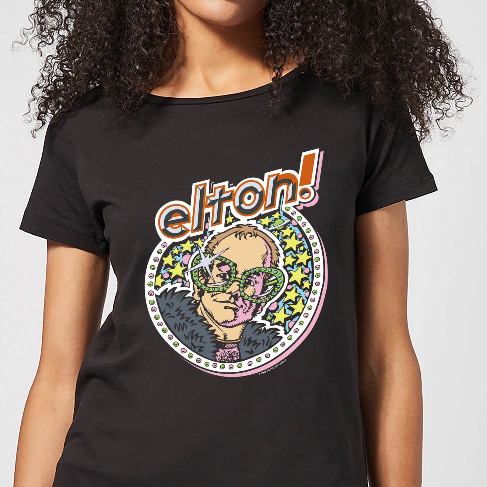 Elton John Star Women's T-Shirt - Black - M - Negro