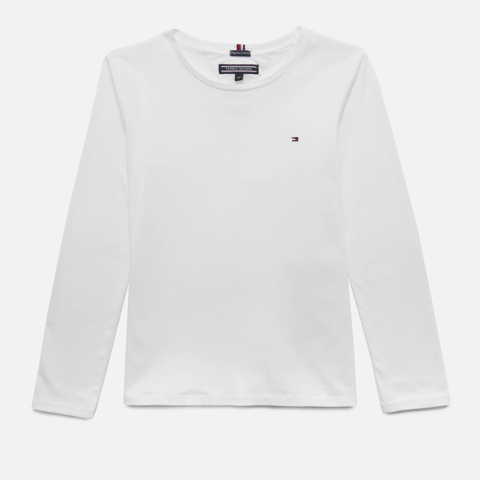 Tommy Hilfiger Girls' Basic Long Sleeve T-Shirt - Bright White - 12 Years