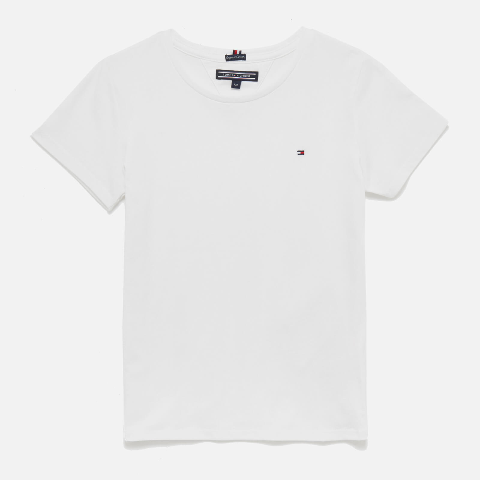 Tommy Hilfiger Girls' Basic Short Sleeve T-Shirt - Bright White - 7 Years