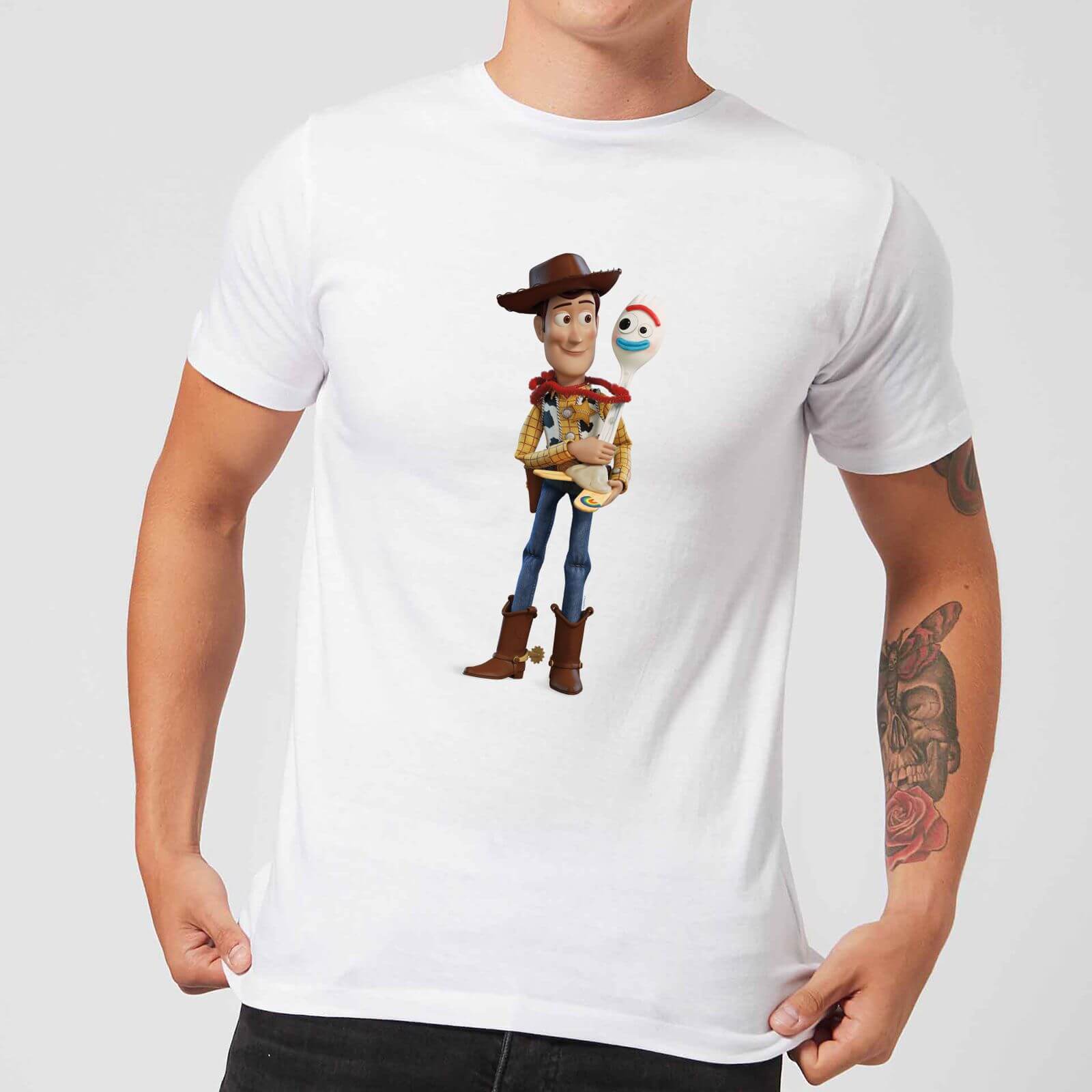 Toy Story 4 Woody And Forky Men's T-Shirt - White - S - White