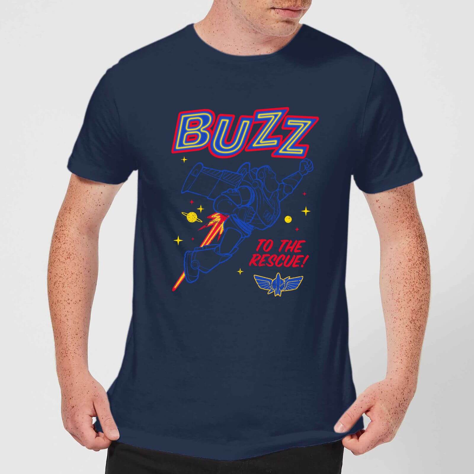 Toy Story 4 Buzz To The Rescue Men's T-Shirt - Navy - M