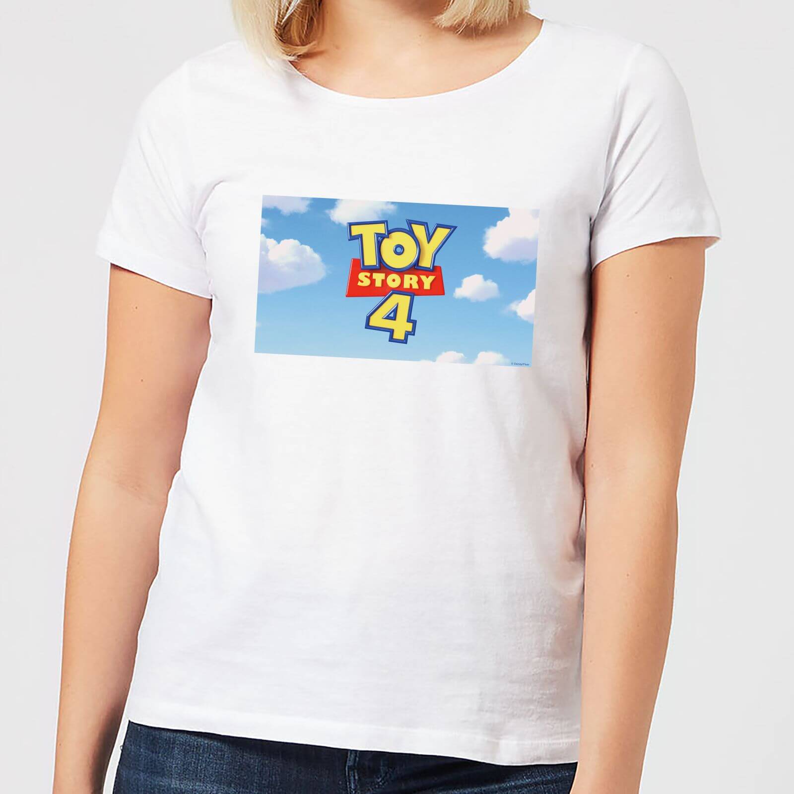 Toy Story 4 Clouds Logo Women's T-Shirt - White - L - White