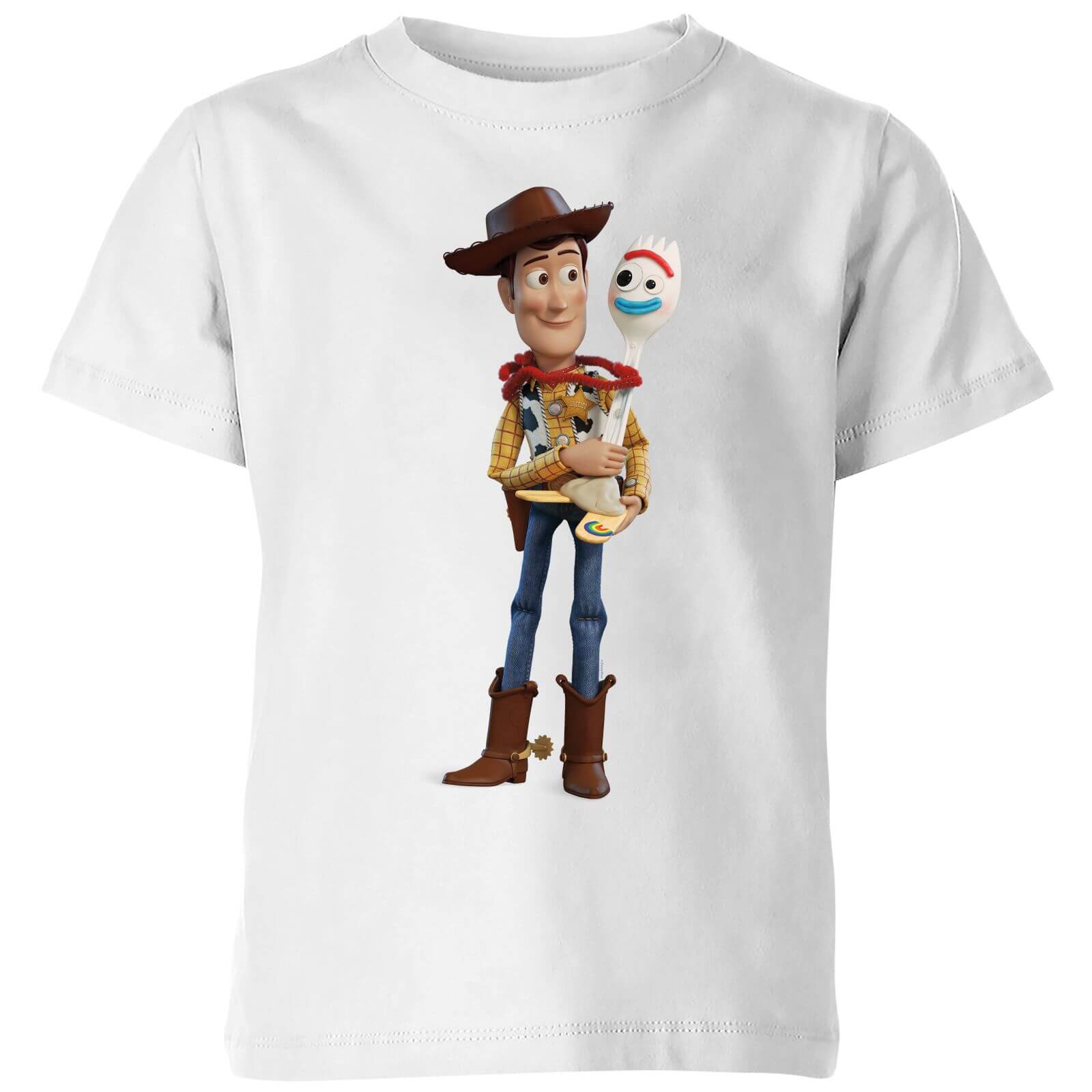 Toy Story 4 Woody And Forky Kids' T-Shirt - White - 3-4 Years