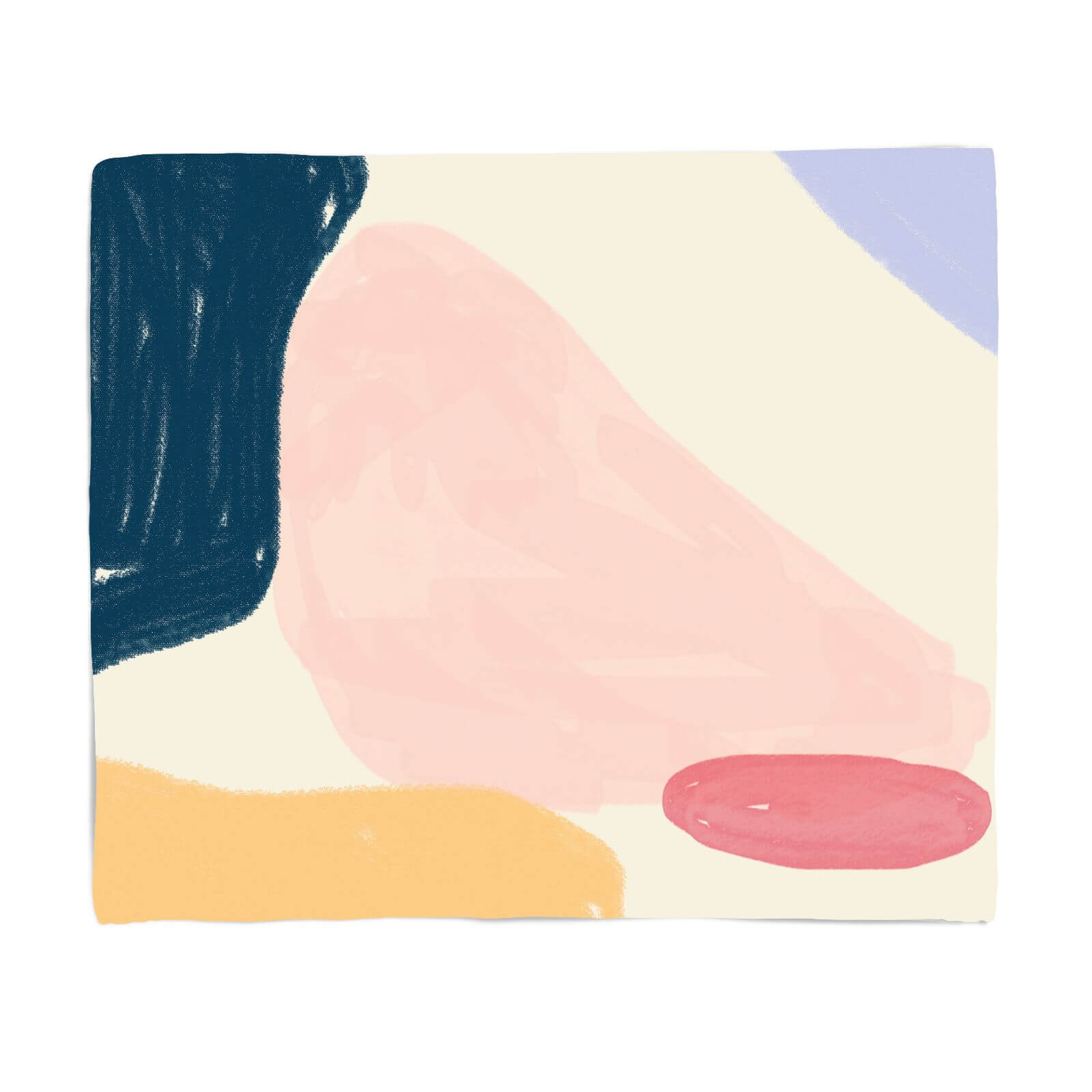 Pink, Blue And Yellow Abstract Pattern Fleece Blanket