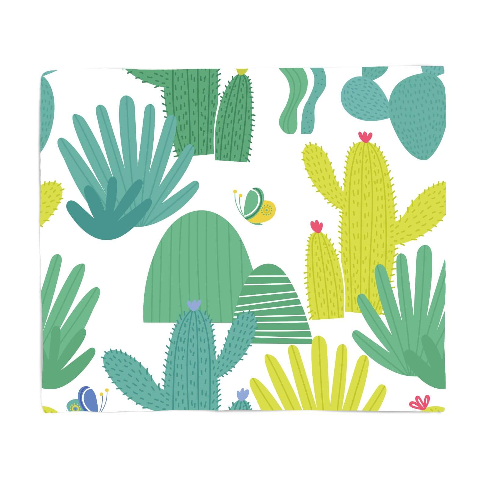 Cactus And Butterfly Fleece Blanket