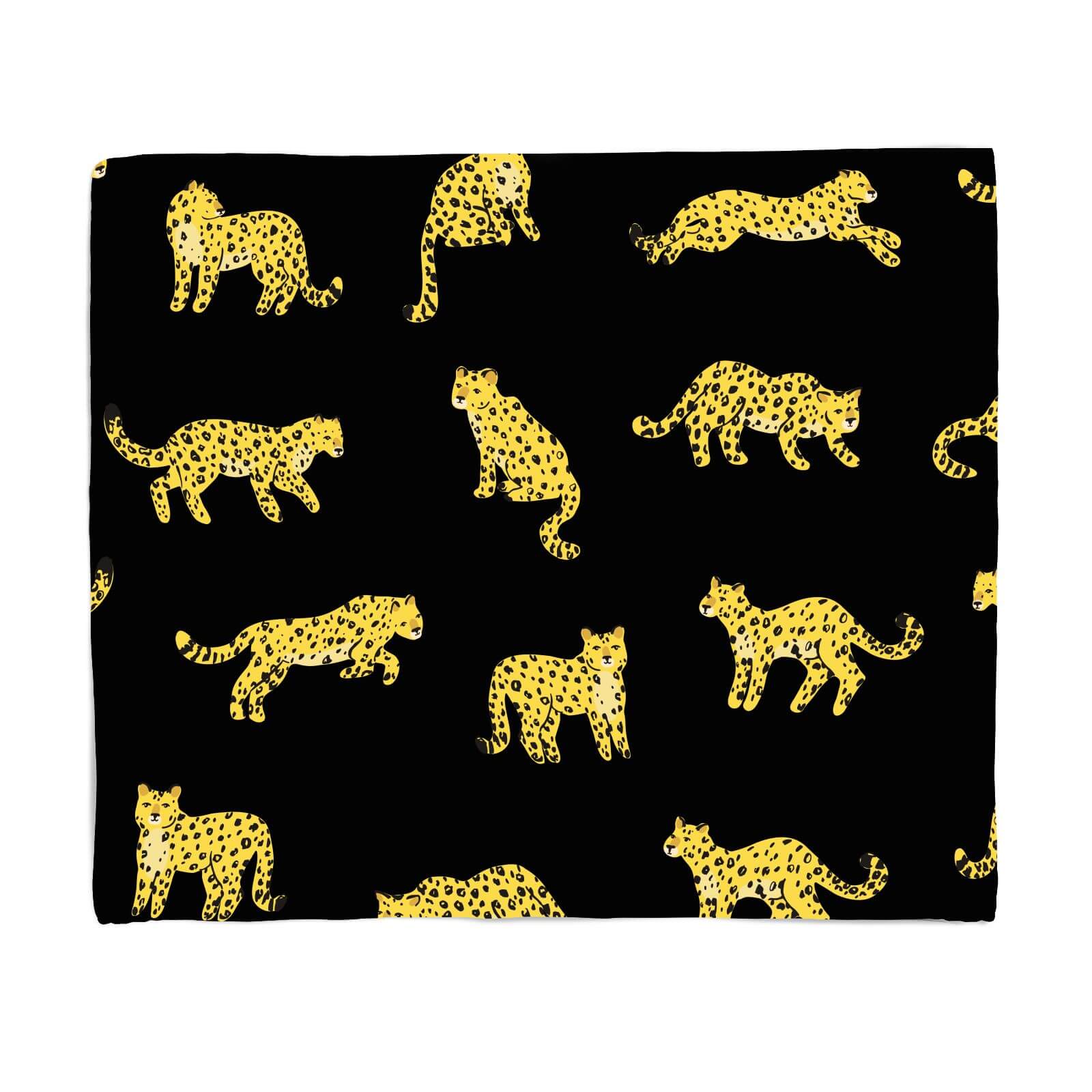 Black Cheetah Print Fleece Blanket