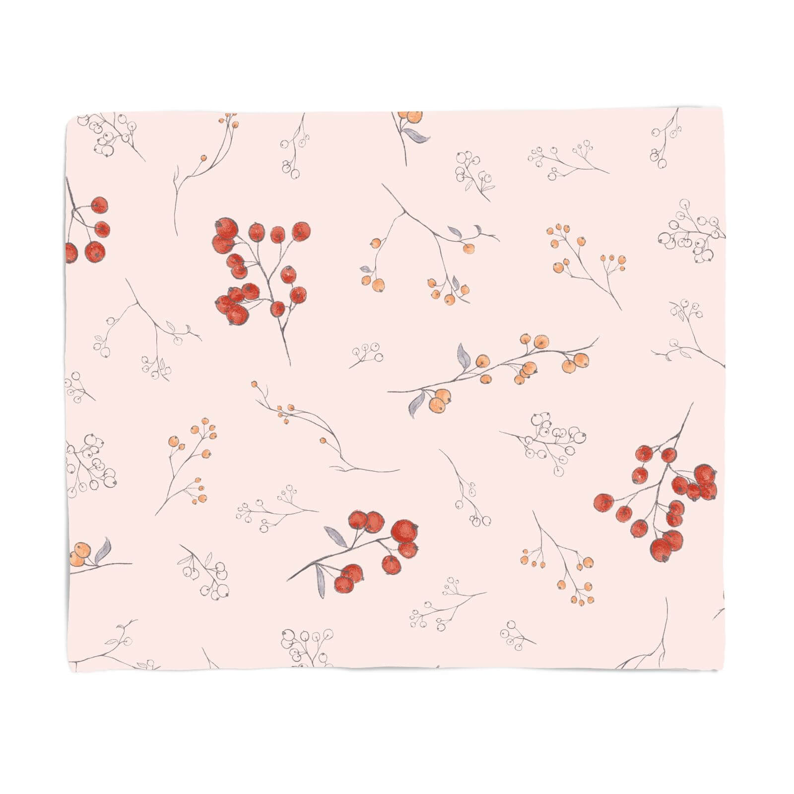 Berry And Flowers Fleece Blanket
