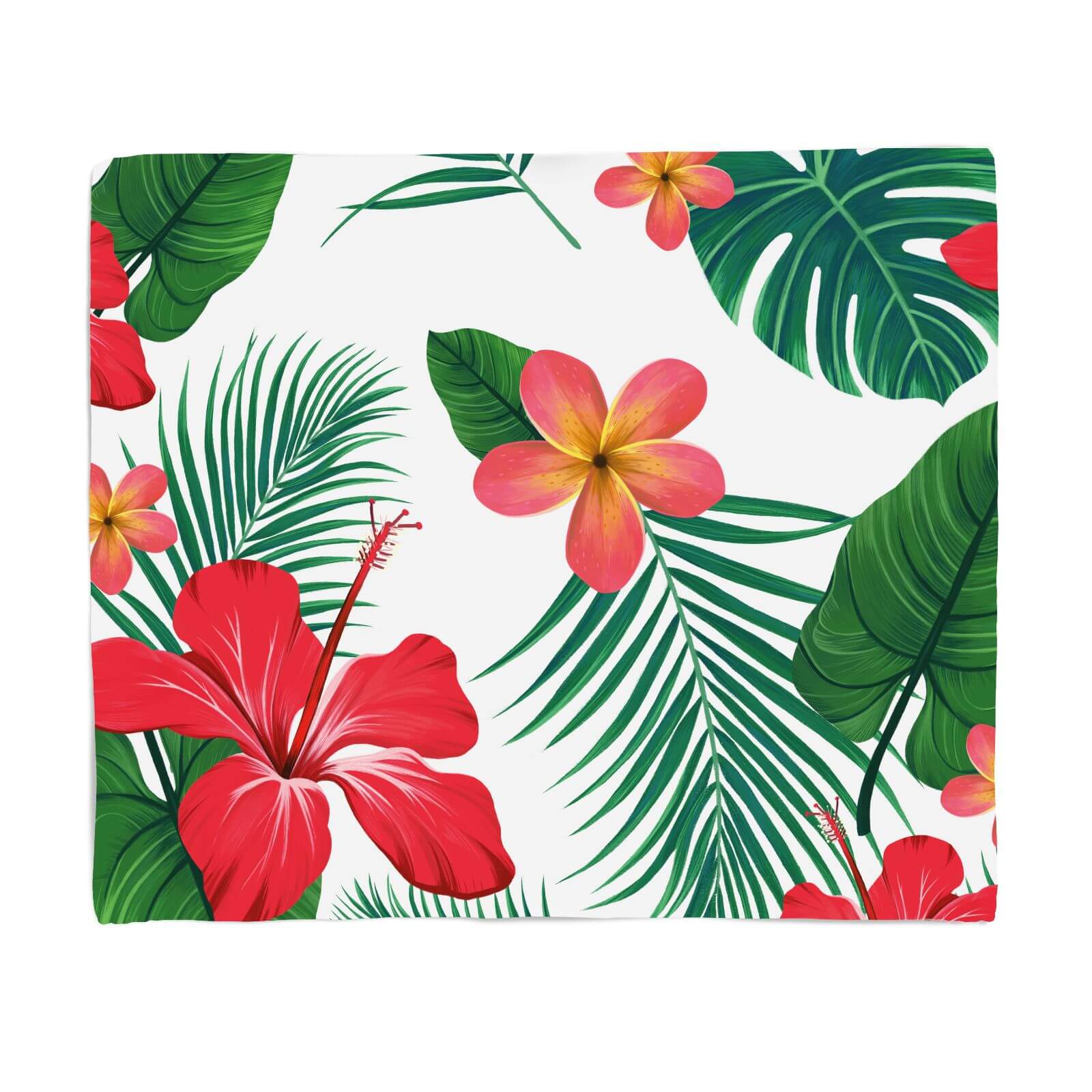 Tropical Flowers Fleece Blanket