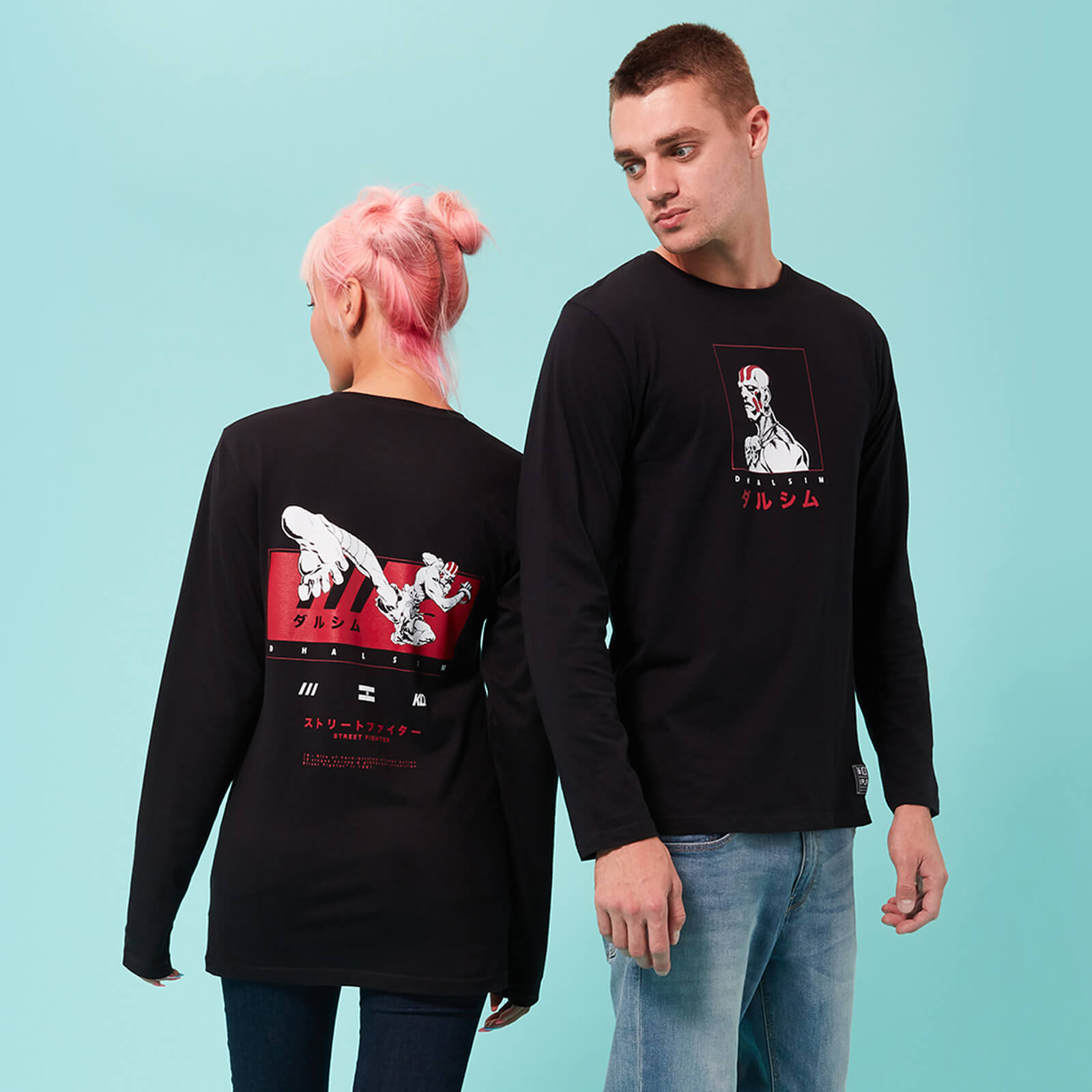 Street Fighter Arcade Dhalsim Long Sleeved Unisex T-Shirt - Black - L - Black