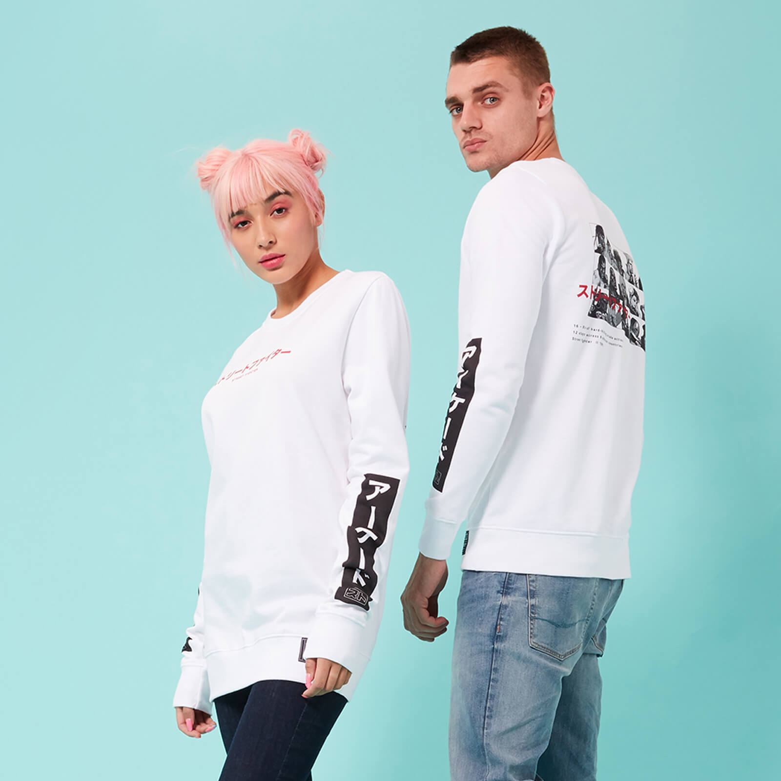 Street Fighter Arcade Line Up Unisex Sweatshirt - White - M - White
