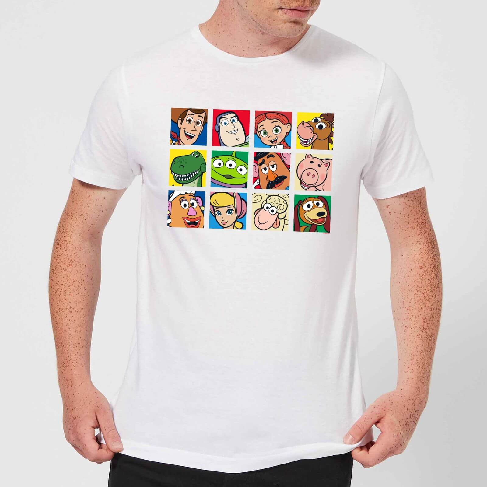 Disney Toy Story Face Collage Men's T-Shirt - White - M