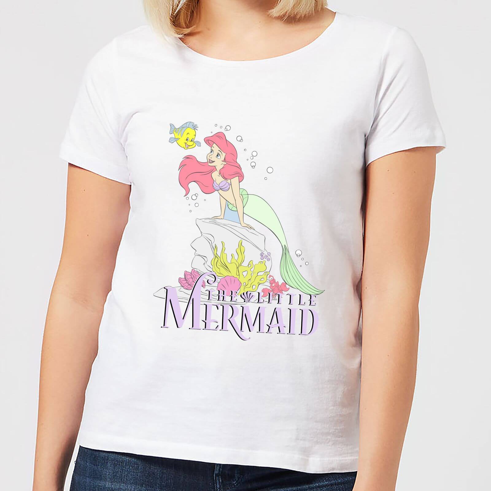 Disney Little Mermaid Women's T-Shirt - White - XXL