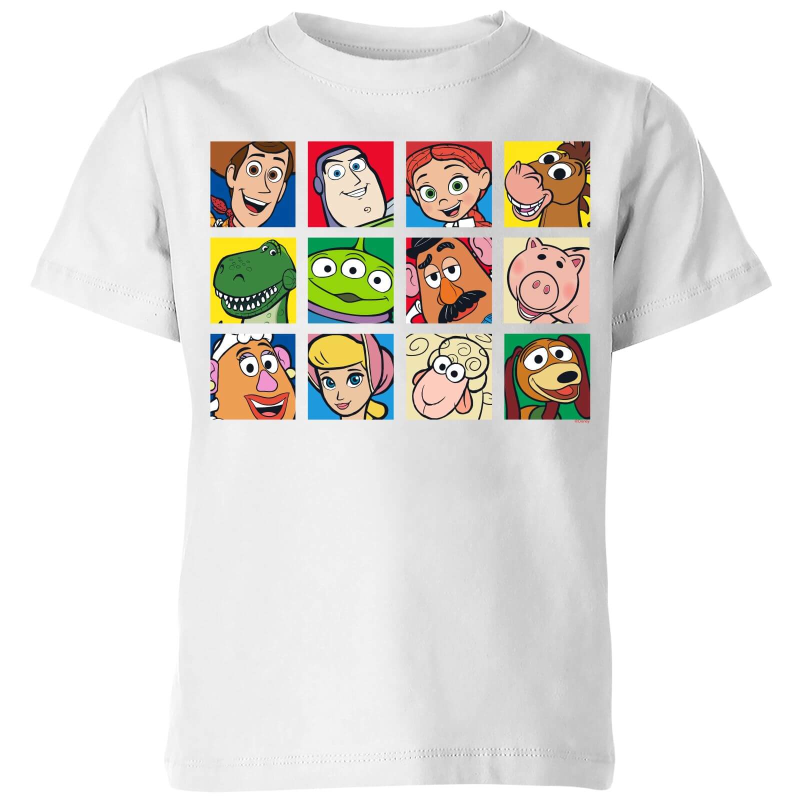 Disney Toy Story Face Collage Kids' T-Shirt - White - 3-4 Years