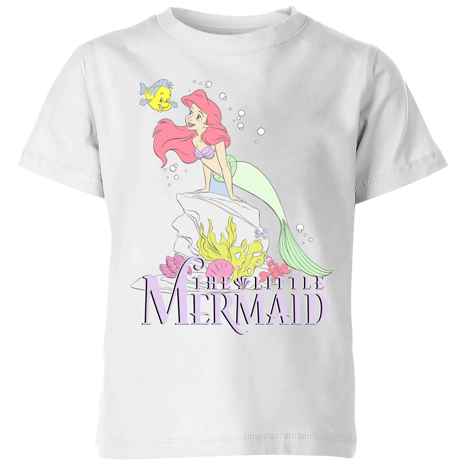 Disney Little Mermaid Kids' T-Shirt - White - 5-6 Years