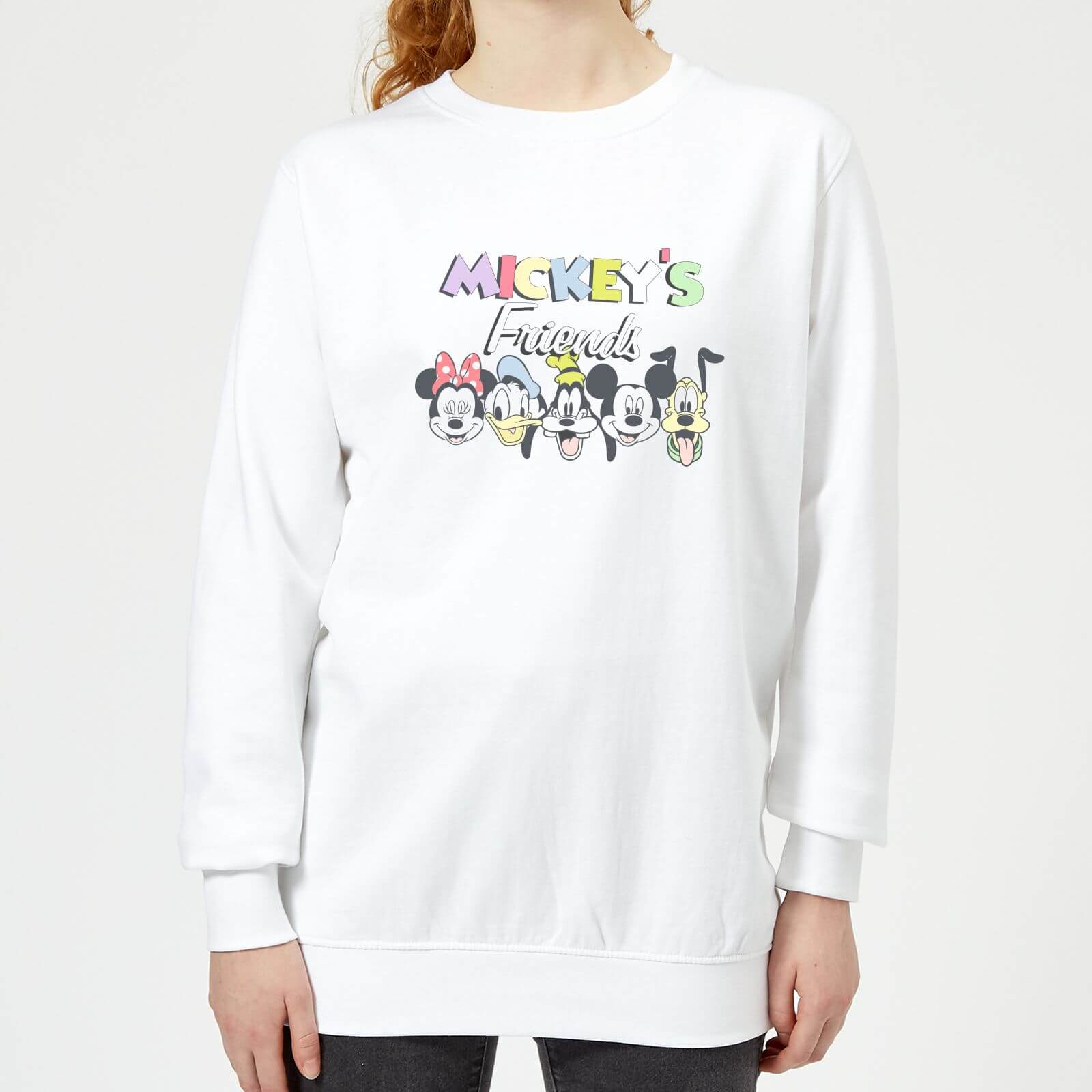 Disney Mickey's Friends Women's Sweatshirt - White - XL - Bianco