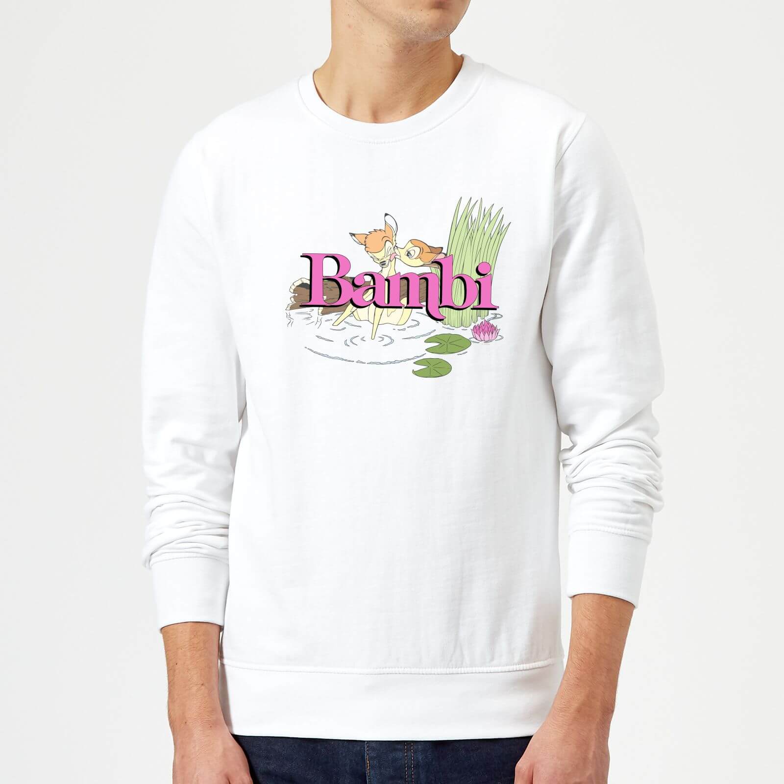 Disney Bambi Kiss Sweatshirt – White – M – Weiß