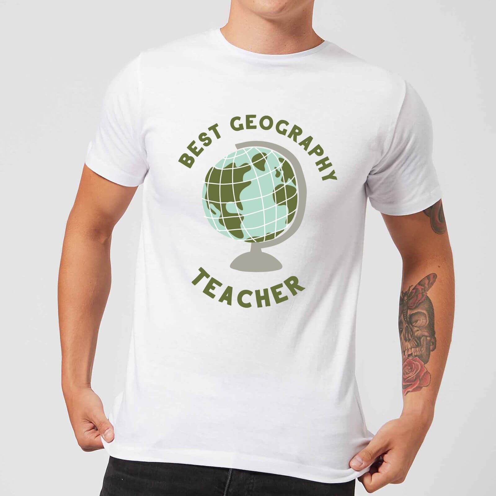 Best Geography Teacher Men's T-Shirt - White - S - White