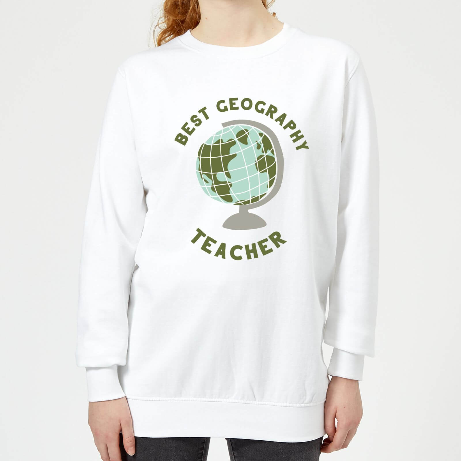 Best Geography Teacher Women's Sweatshirt - White - S - White