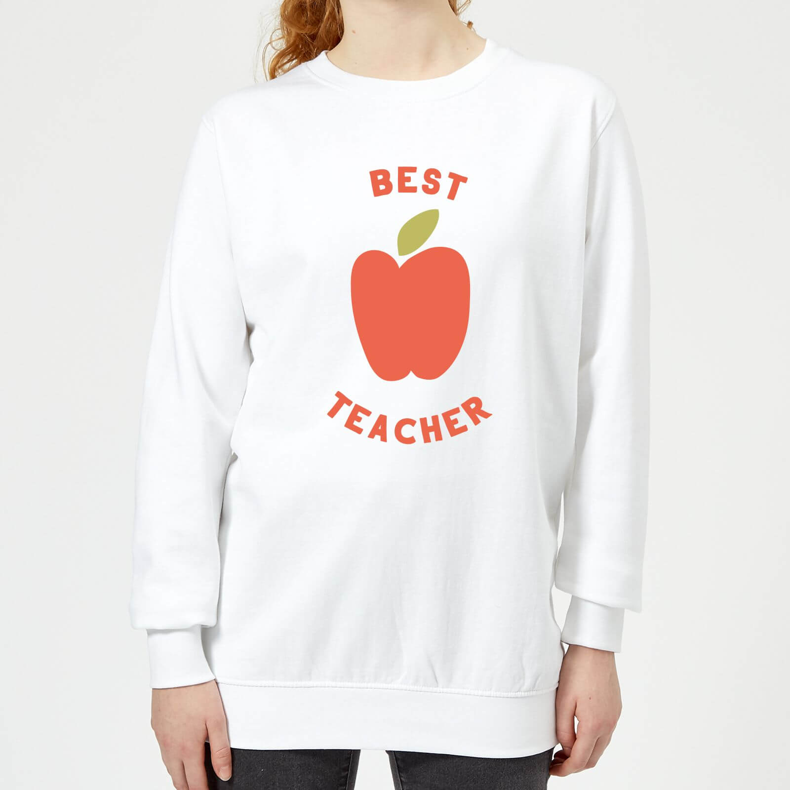 Best Teacher Apple Women's Sweatshirt - White - XS - White