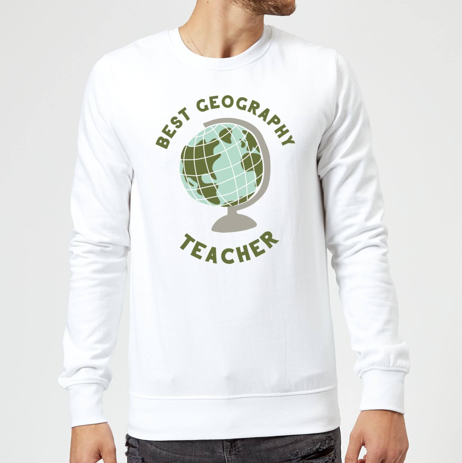 Best Geography Teacher Sweatshirt - White - XXL - White