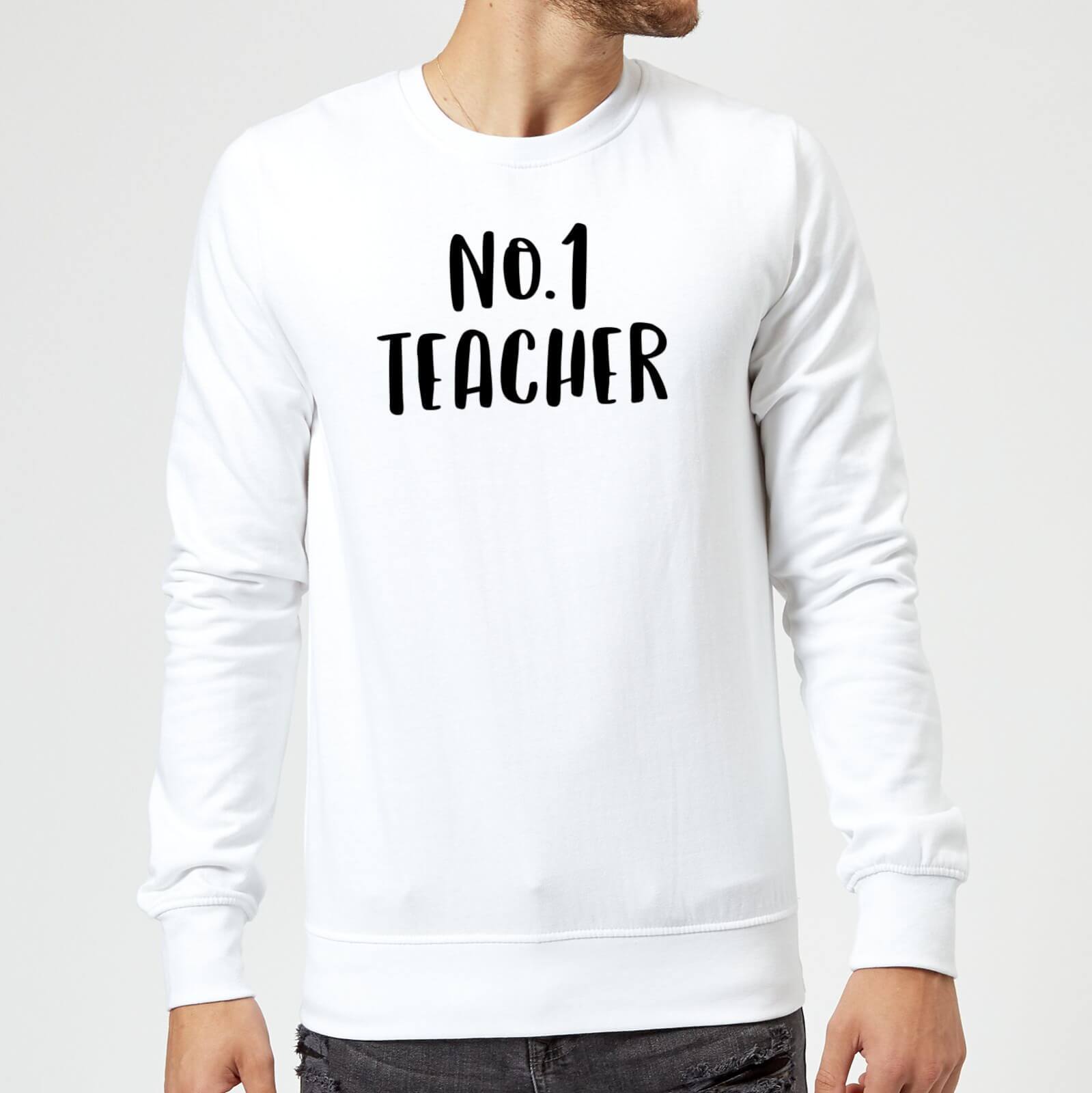 No.1 Teacher Sweatshirt - White - S - White