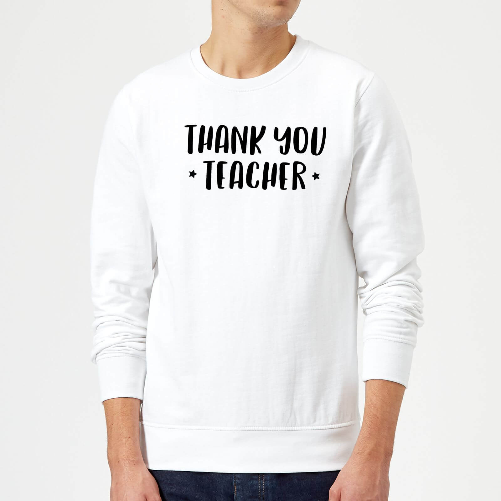 Thank You Teacher Sweatshirt - White - M - White