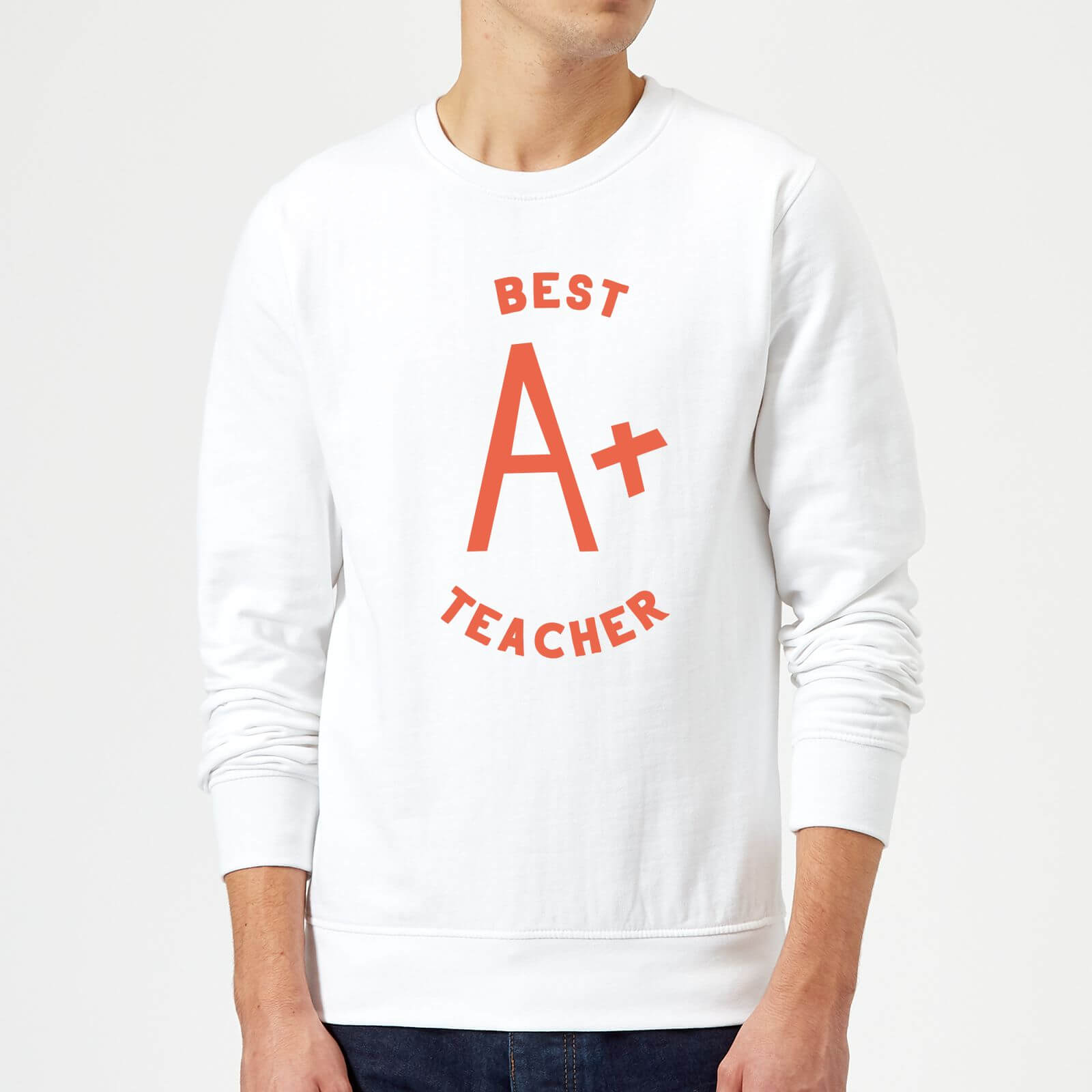 Best Teacher Sweatshirt - White - L - White