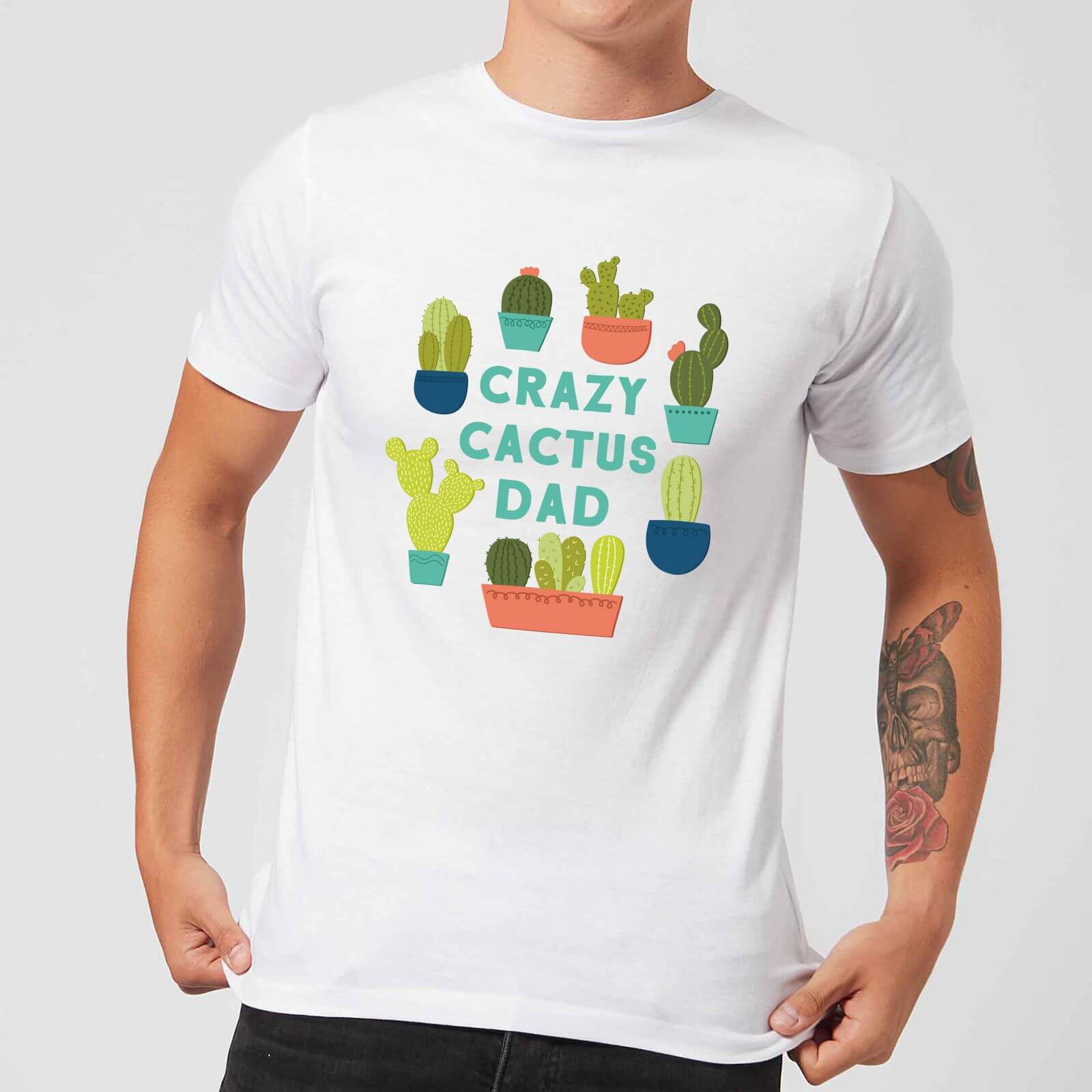 Crazy Cactus Dad Men's T-Shirt - White - M - White
