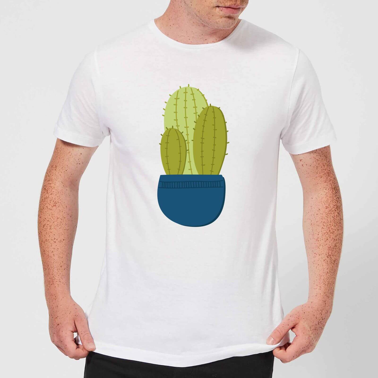 Three Potted Cacti Men's T-Shirt - White - S - White