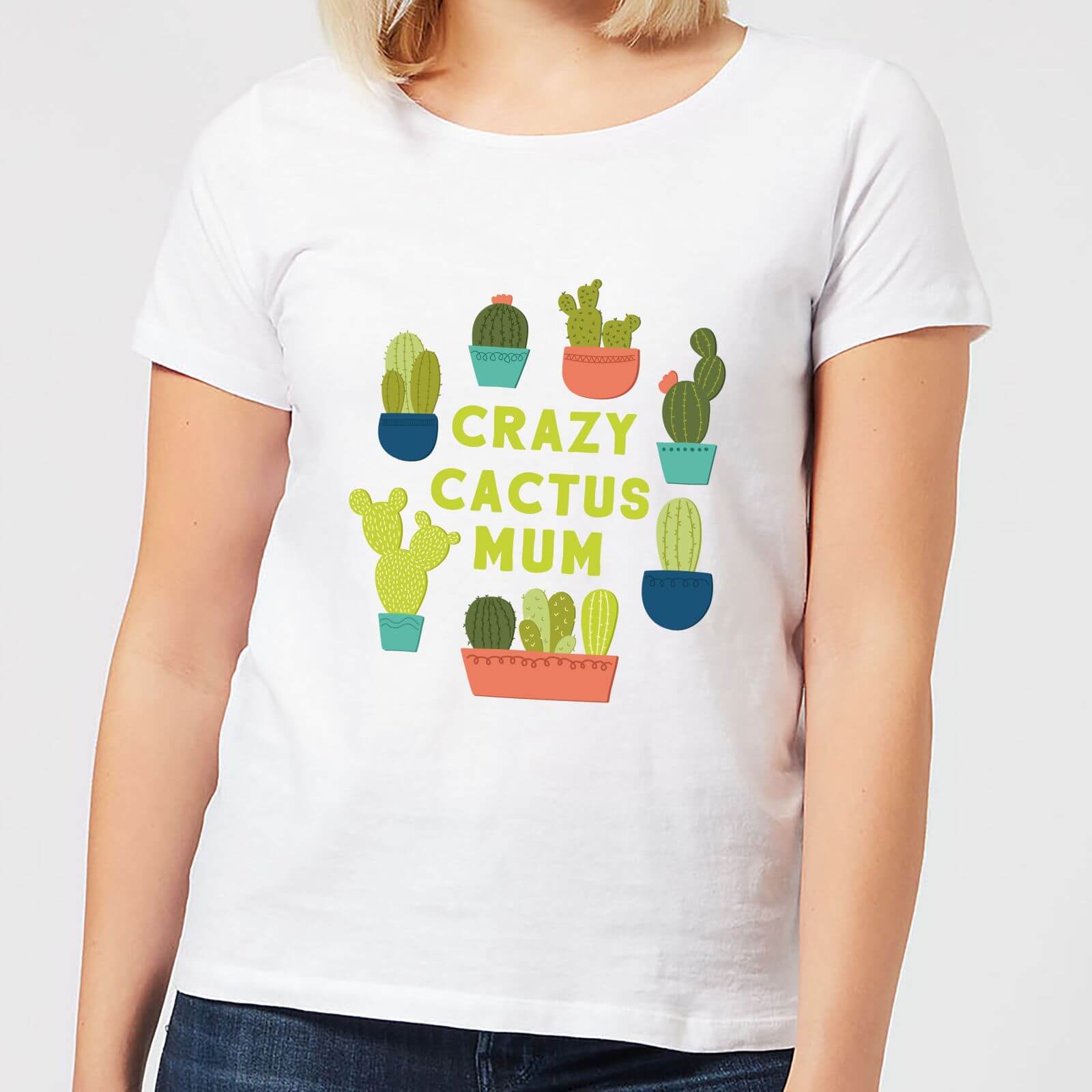 Crazy Cactus Mum Women's T-Shirt - White - XL - White