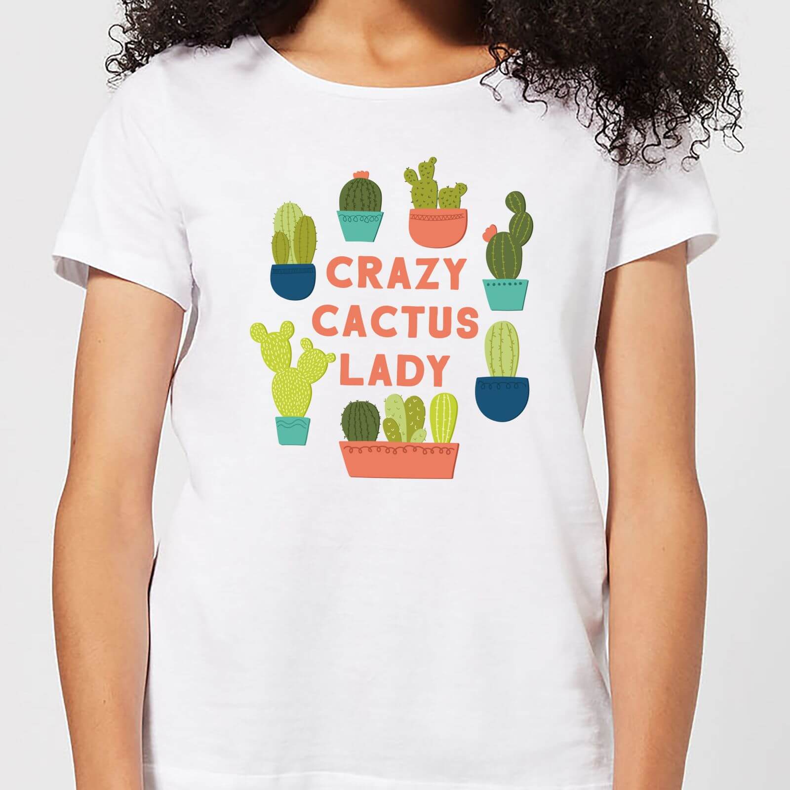 Crazy Cactus Lady Women's T-Shirt - White - S - White