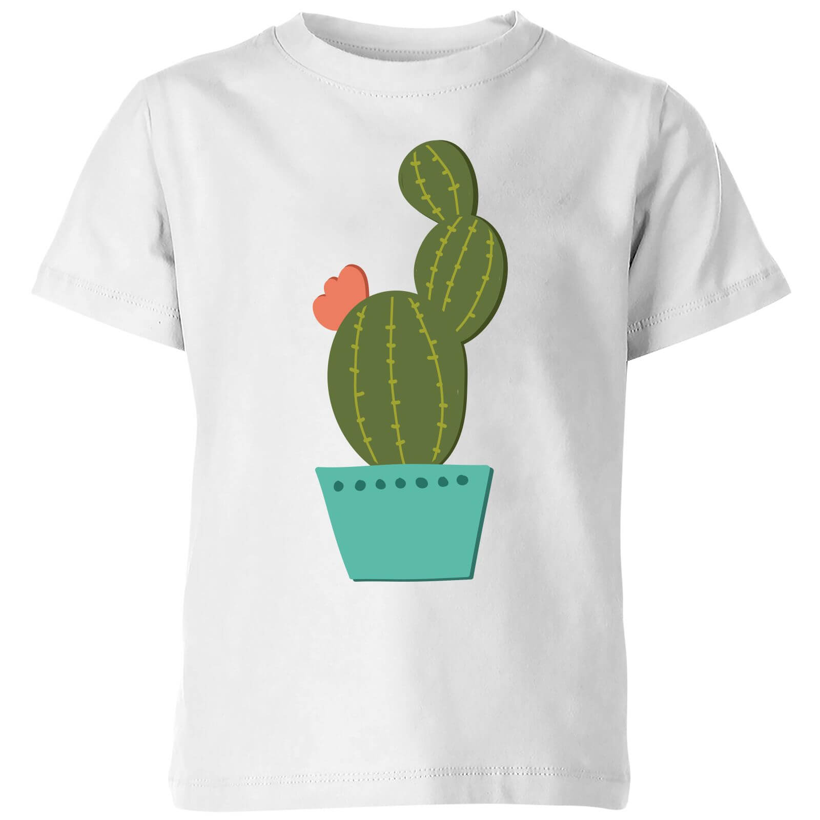 Single Potted Cactus Kids' T-Shirt - White - 5-6 Years - White