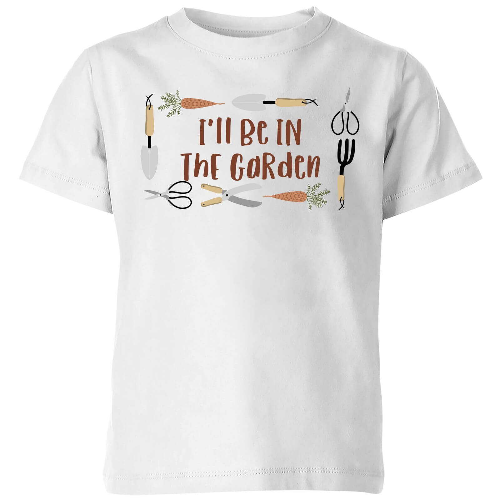 I'll Be In The Garden Kids' T-Shirt - White - 9-10 Years - White