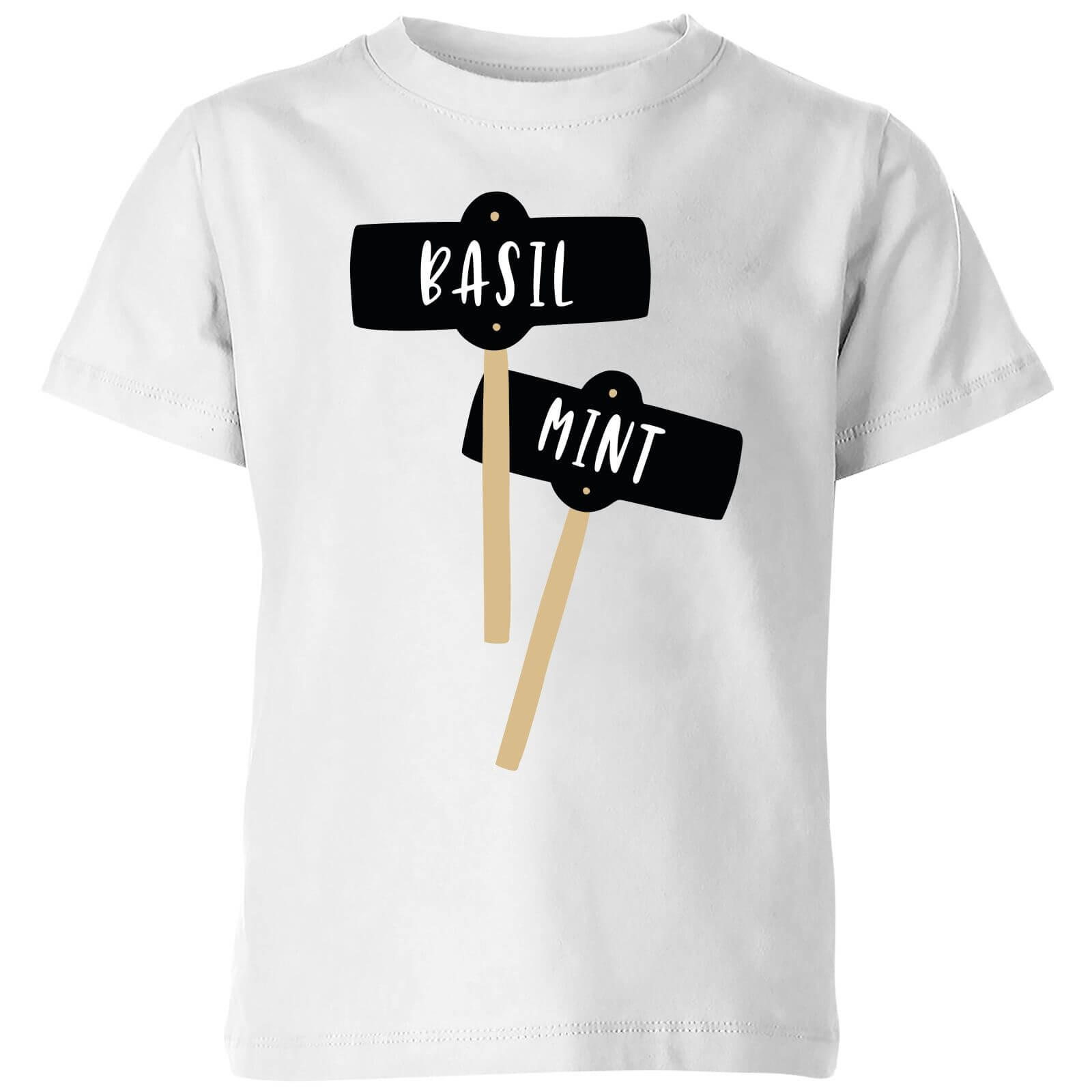 Basil And Mint Kids' T-Shirt - White - 3-4 Years - White