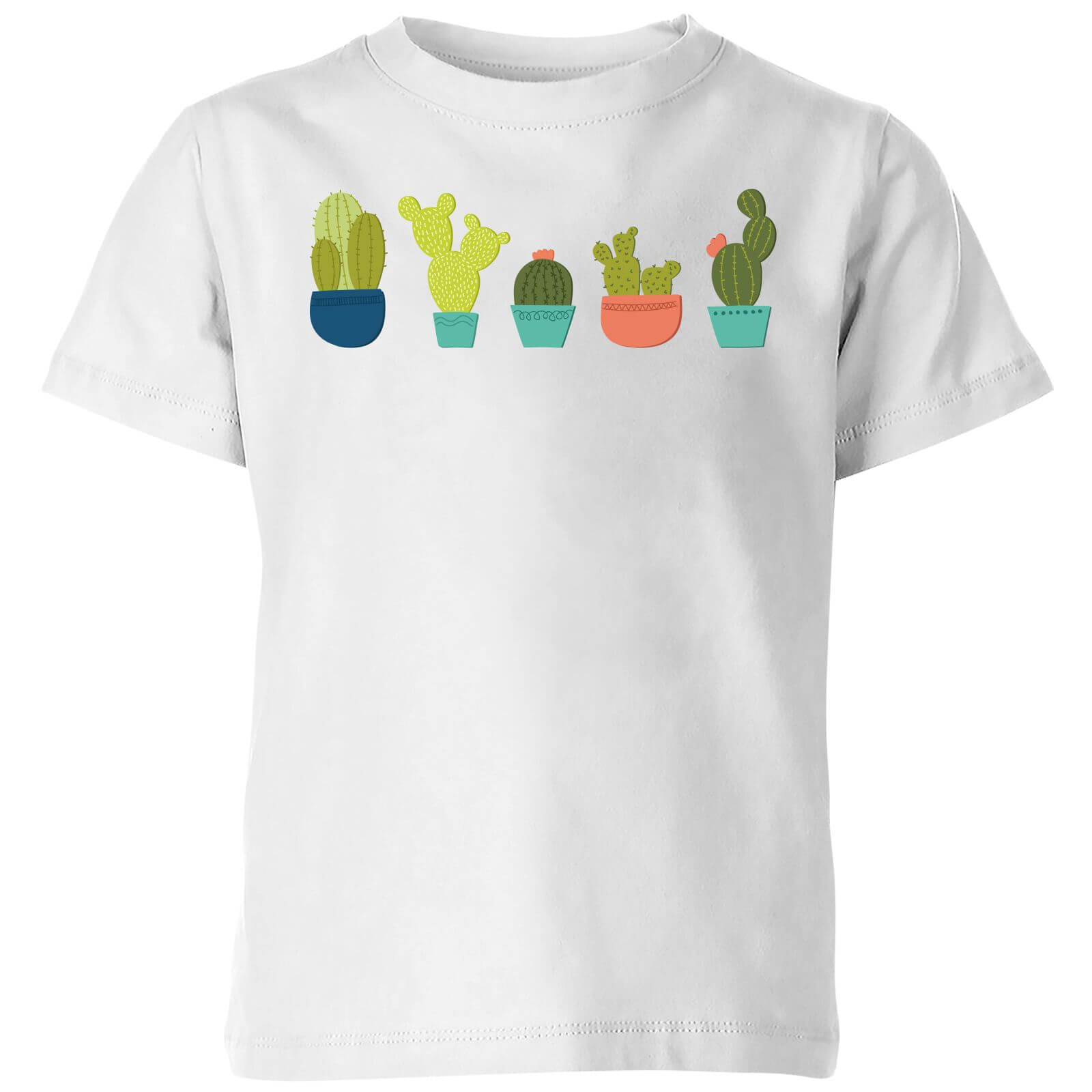 Cacti In A Row Kids' T-Shirt - White - 7-8 Years - White