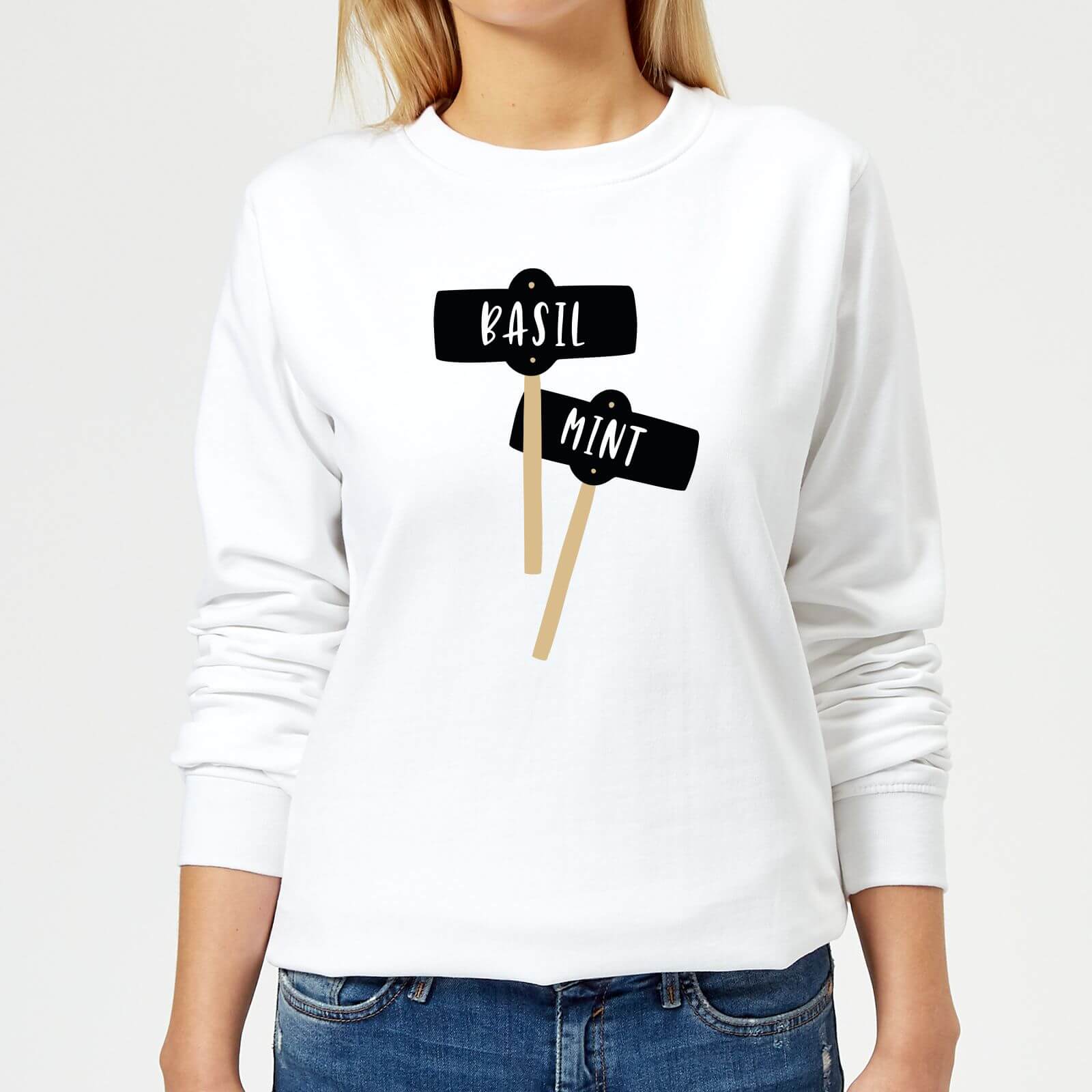 Basil And Mint Women's Sweatshirt - White - XS - White