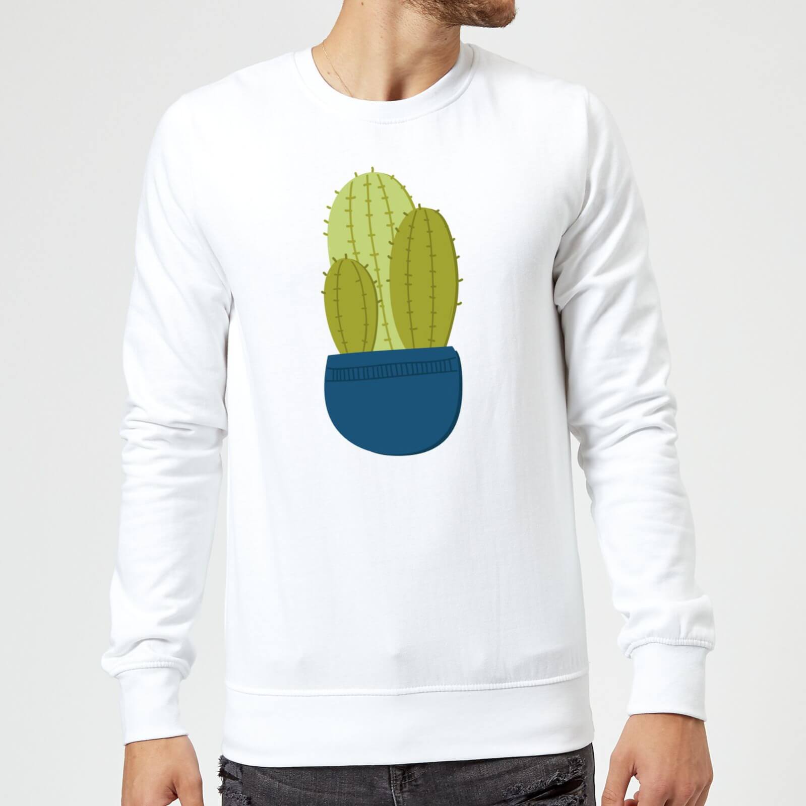 Three Potted Cacti Sweatshirt - White - S - White