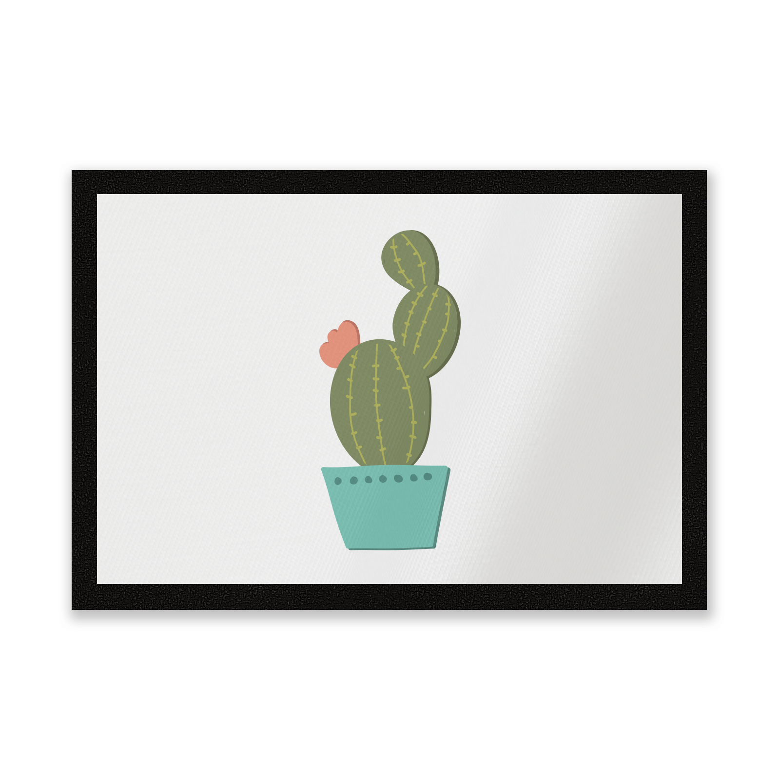 Single Potted Cactus Entrance Mat