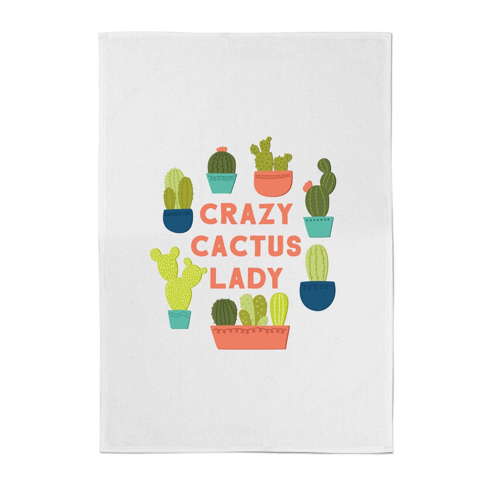 Crazy Cactus Lady Cotton Tea Towel