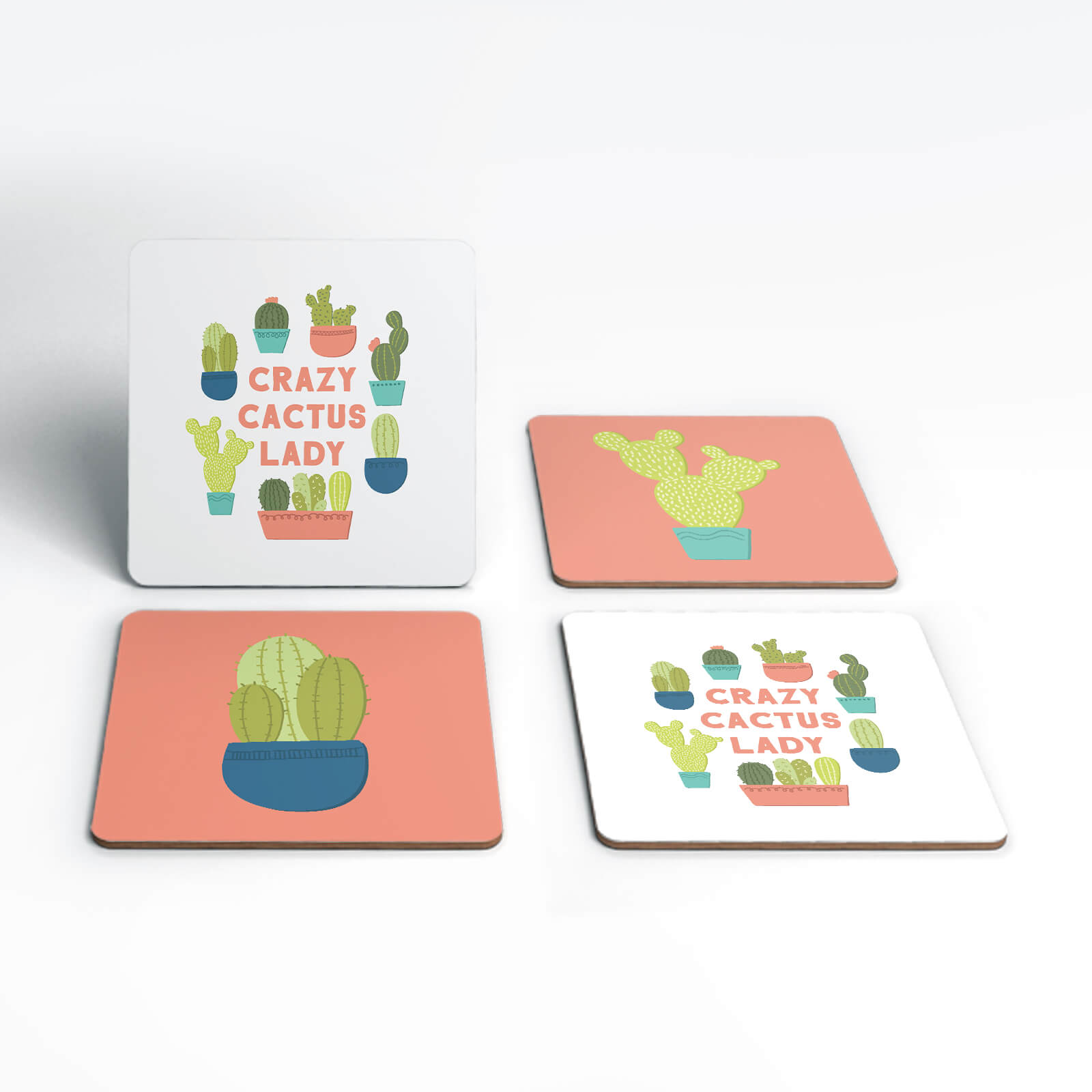 Crazy Cactus Lady Coaster Set