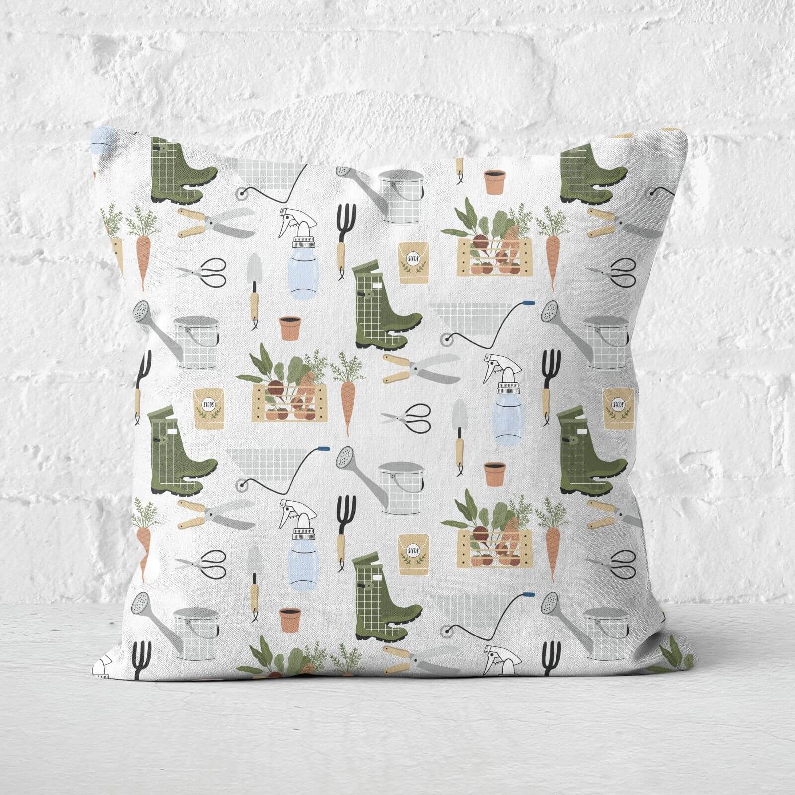 Garden Tools Square Cushion - 40x40cm - Soft Touch