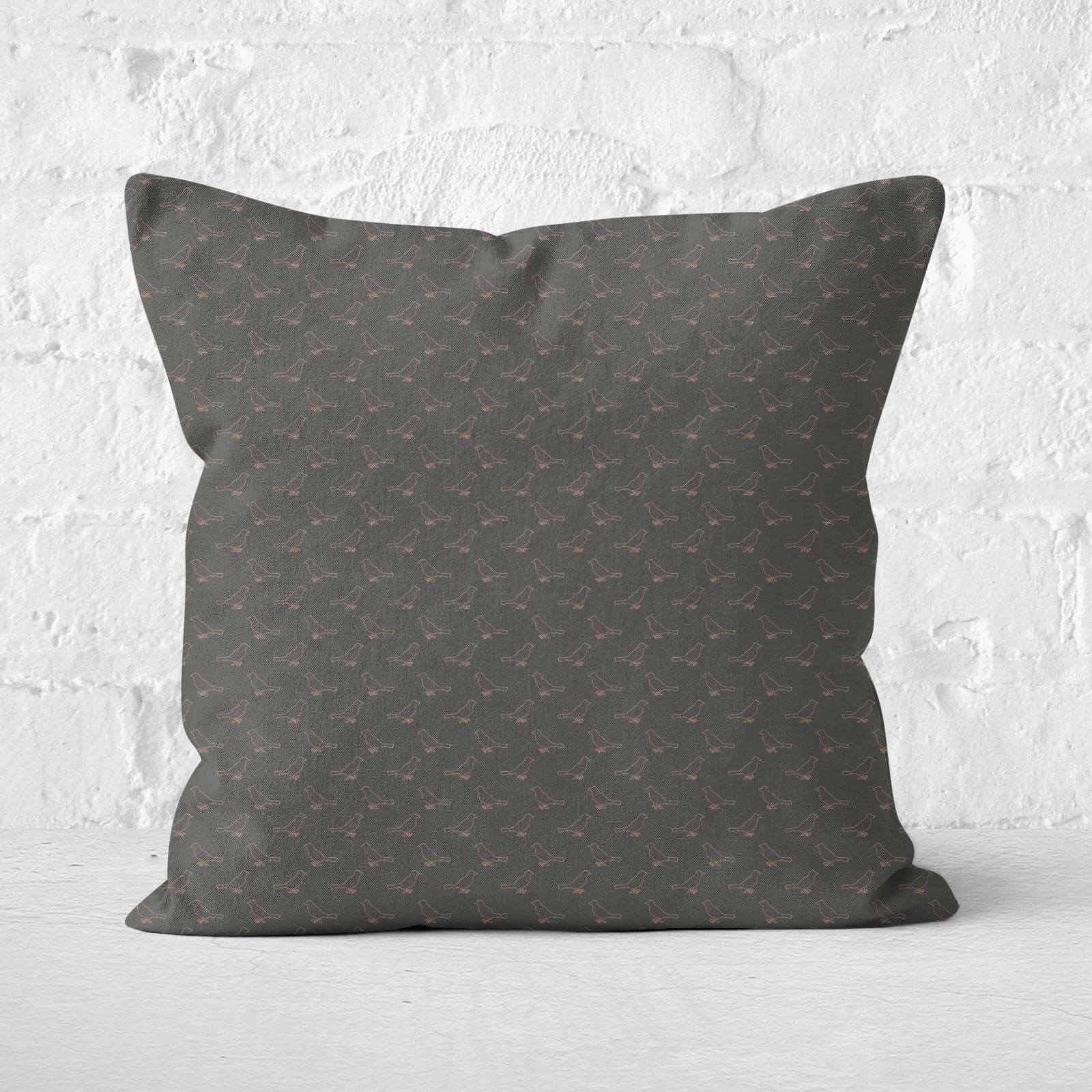 Bird Pattern Square Cushion - 40x40cm - Soft Touch