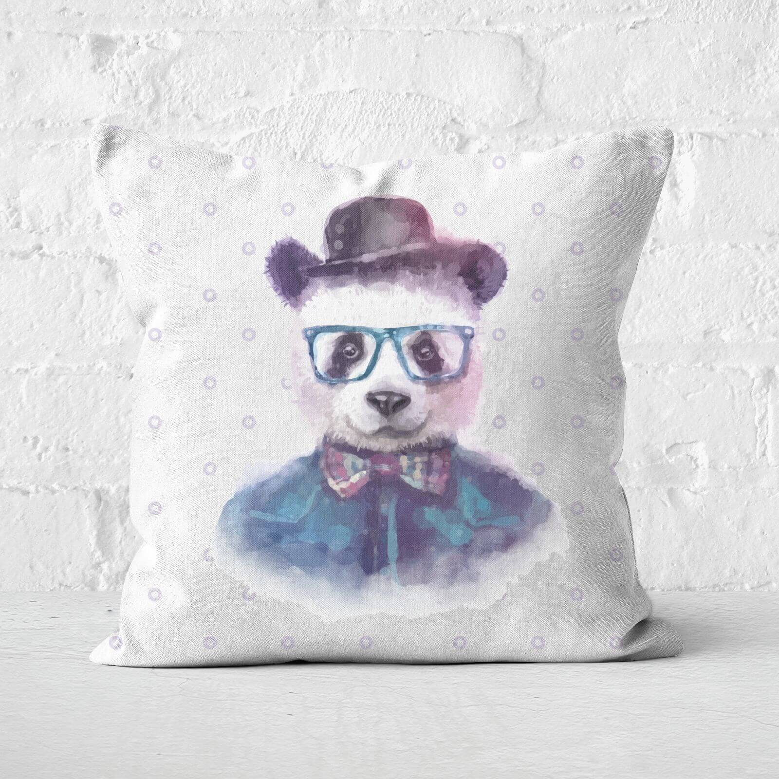 Hipster Panda Square Cushion - 60x60cm - Soft Touch